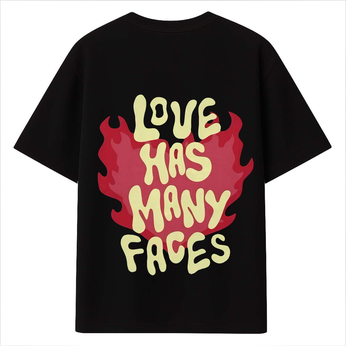 “Love Has Many Faces” Oversized Tee – Cotton Terry Edition