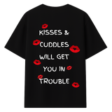 "Kisses & Cuddles" Oversized Graphic Tee – Black | The Ugly