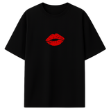 "Kisses & Cuddles" Oversized Graphic Tee – Black | The Ugly